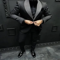 2022 newest fashion made slim fit costume homme wedding suits tailor made design custom made black tuxedo jacket 2 pieces