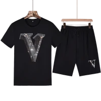 cinsy mens men set 2021 solid oversized causal outfits of v shape diamond print high street t shirt and shorts for men