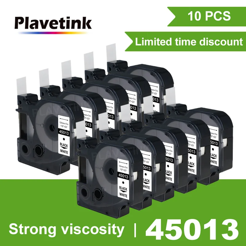 

Plavetink 10 pcs Multicolor 45013 40910 45010 Compatible for Dymo D1 12mm Printer Ribbons Tape Label Maker LM160 280 PNP