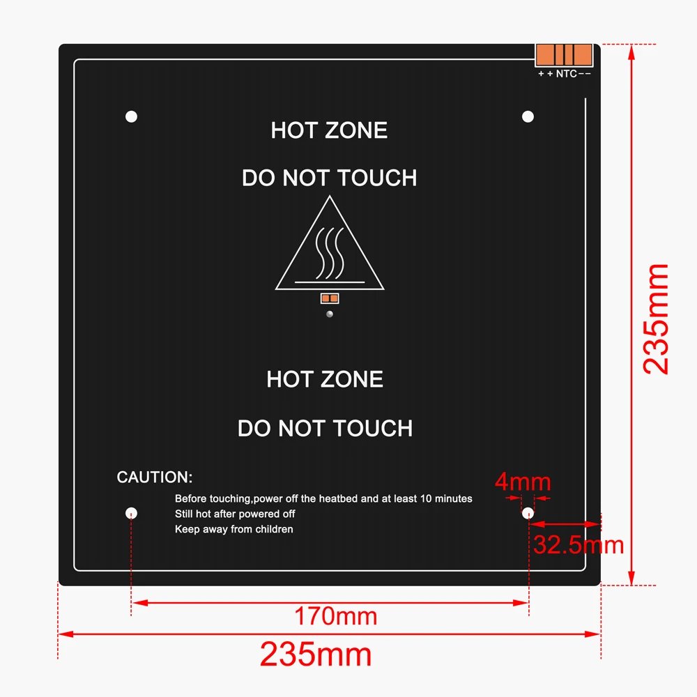2352353 0mm 3d printer parts black mk3 24v 220w hotbed latest aluminum heated bed for creality ender 33s 3d printer free global shipping