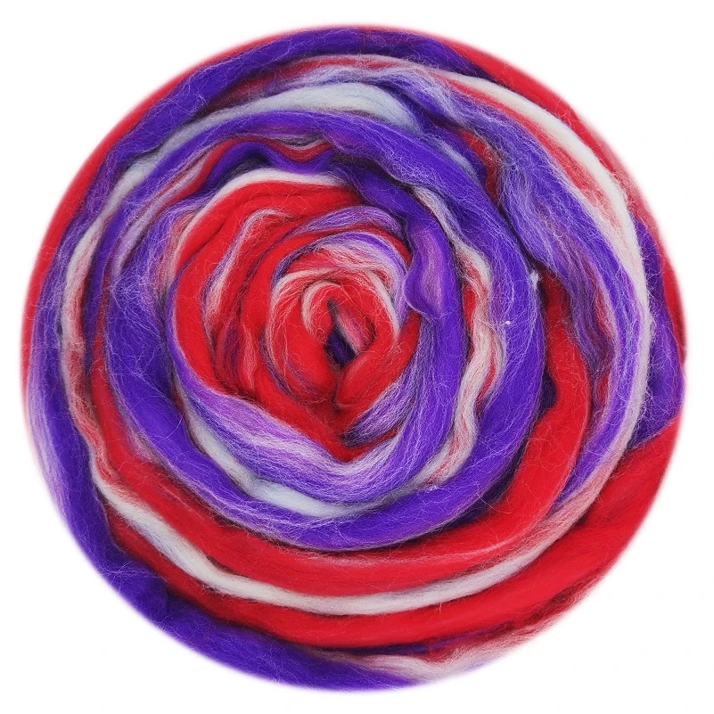 Смеска шерсти шерсть ровинг 50 г Мериносовая смешанные покрашенного вручную