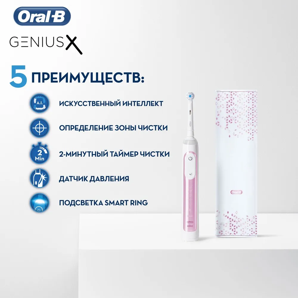 Электрическая зубная щетка Oral-B Genius X 20000N Pink D706.515.6Xv