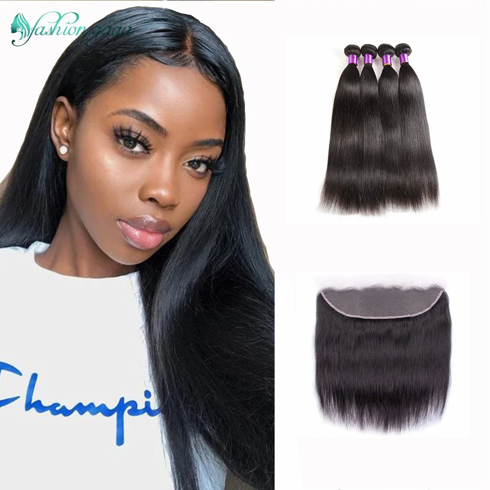

Bone Straight Brazilian Human Hair Bundles With Closure Frontal 4x4 13x4 1 3 4 Bundles Deal Sew In Black Hair Extensions On Sale