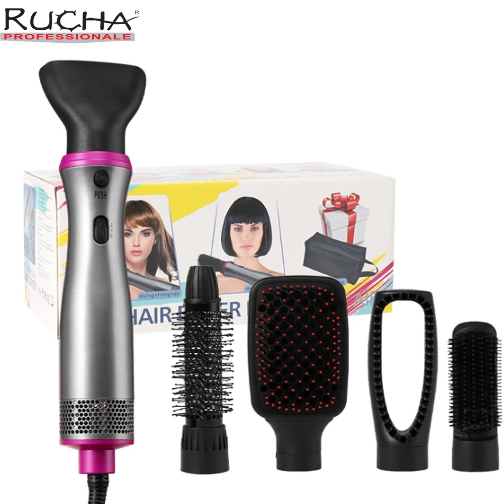 

RUCHA 5 in 1 Multifunctional Hair Dryer Hot Air Comb Hair Dryer Brush Professional Hair Straightener Hair Curler Hot Air Bush