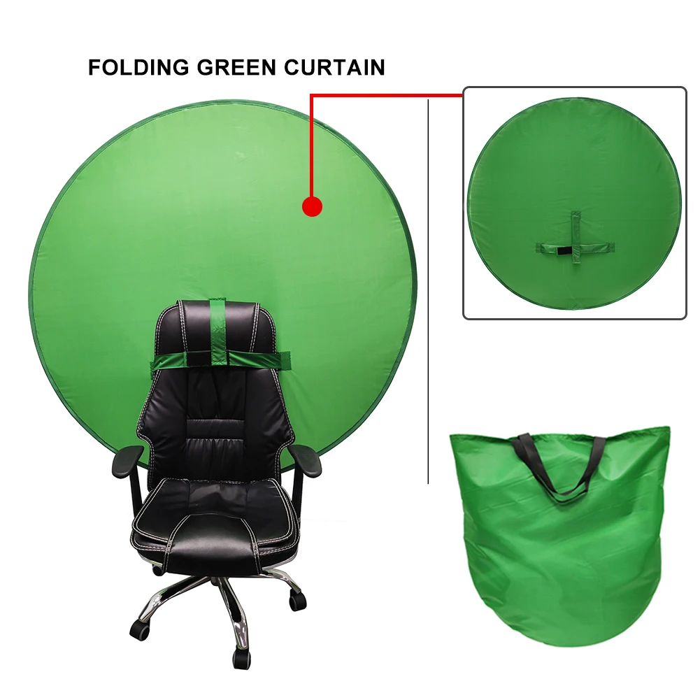 

75/110cm Green Screen Photo Background Cloth Polyester High Color Saturation Photography Backdrops for Live Video Studio