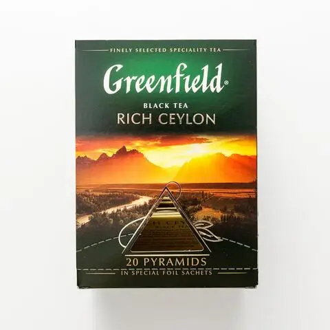 Чай Greenfield Rich Ceylon чёрный 20 пакетиков 40 г | Продукты