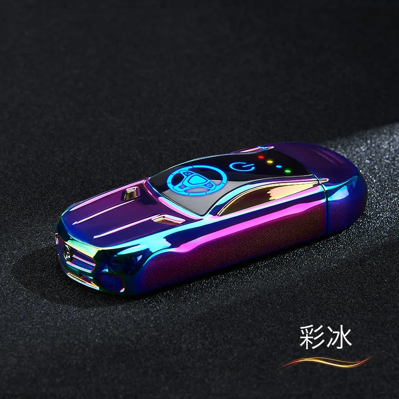 2022 New USB Charging Double Arc Windproof Lighter Fingerprint Sensing Sports Car Creative Gift For Men And Women