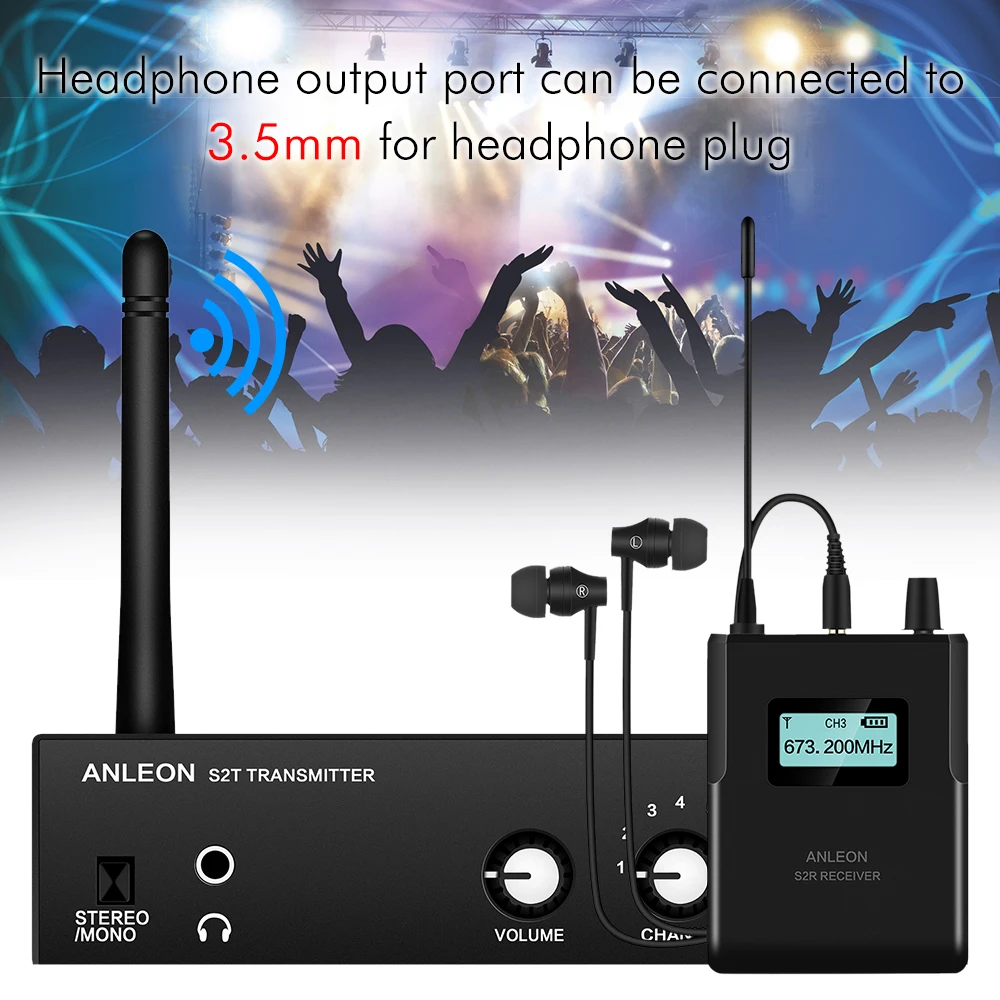 2020 для ANLEON S2 UHF стерео Беспроводная система монитора 863 865MHZ 100 240V Профессиональный