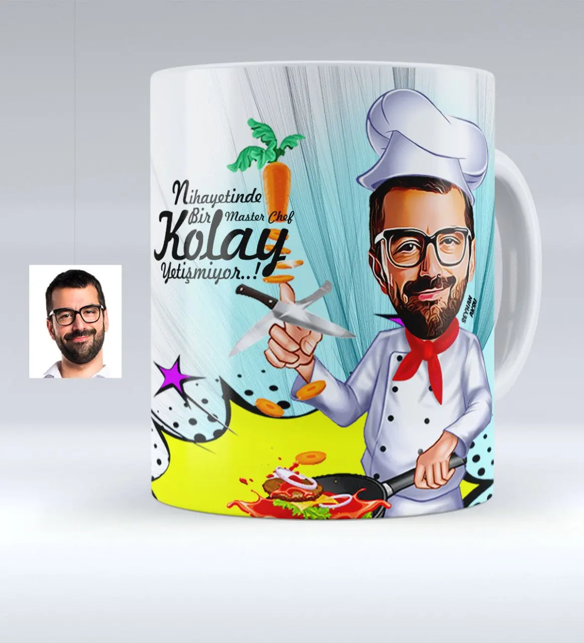

Персонализированные Mr мастер шеф-повара карикатура белая кружка чашка-1