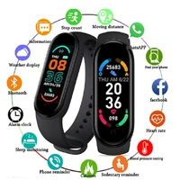new m6 smart watch men female fitness bracelet tracker heart rate monitor waterproof sport smartwatch for xiaomi iphone android