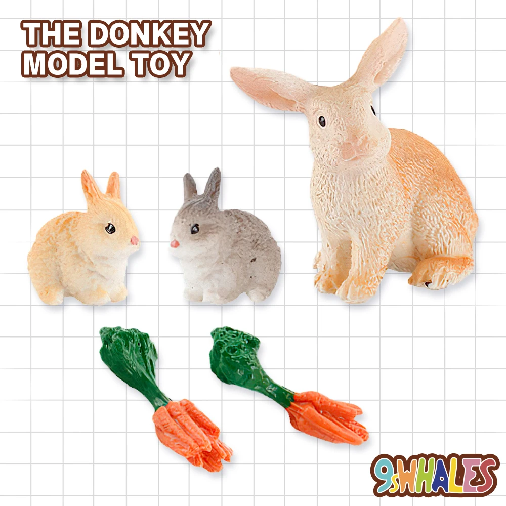 

Simulation Hand-painted animal protototype Poultry Rabbit Farm Model Figurine Miniature Educational Kids Toys Cake Toppers