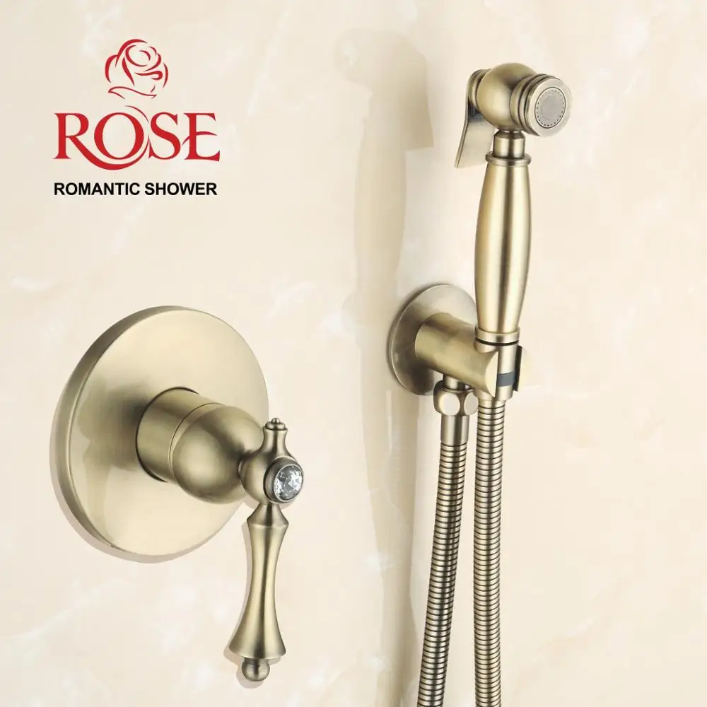 ROSE Встроенный гигиенический душ для биде в стену настенное крепление унитаза