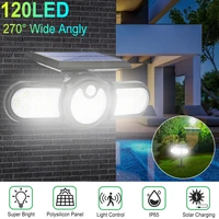 3 head led solar garden light outdoor solar lamp motion sensor with ip65 waterproof solar lights suitable for garden decoration