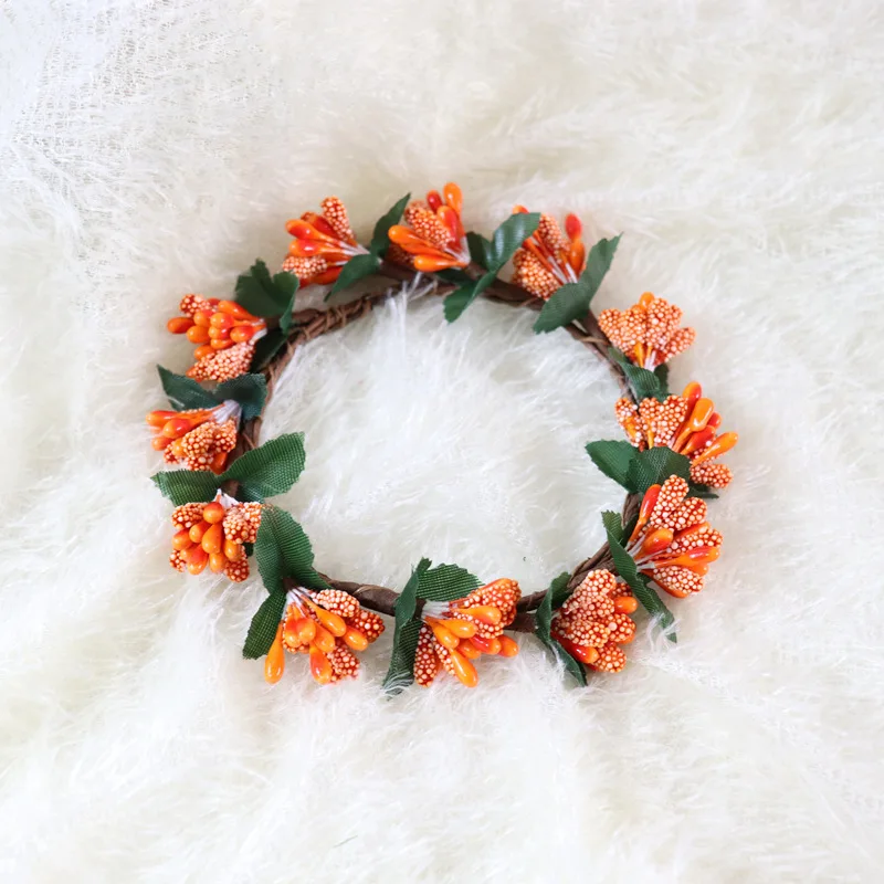 

Halloween decoration orange simulation berry candle garland