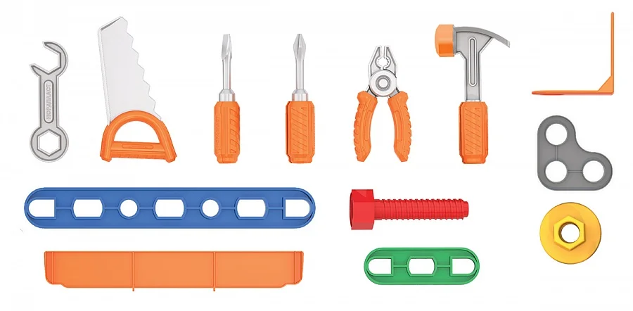 Набор инструментов для мальчиков в чемоданчике детские пластиковые инструменты