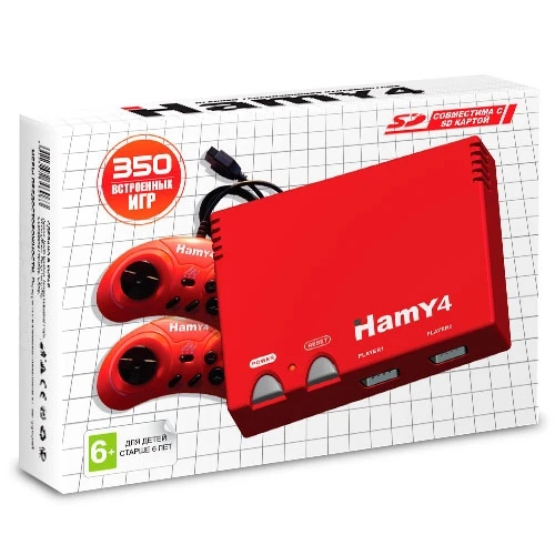 Игровая приставка Hamy 4 Red (Хами 4) — две приставки Sega 16 bit и Dendy 8 в одном корпусе. С