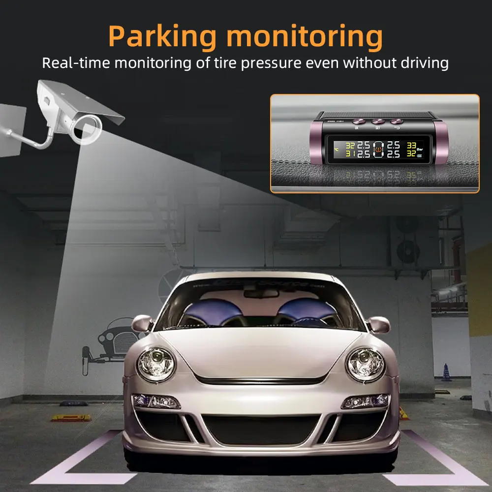 

NEW Tire Pressure Alarm Car Parking Detection TPMS 4PCS Sensor 2020 Explosion Proof Tire Pressure Monitoring System