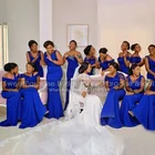 Женское платье подружки невесты, длинное платье без рукавов в африканском стиле