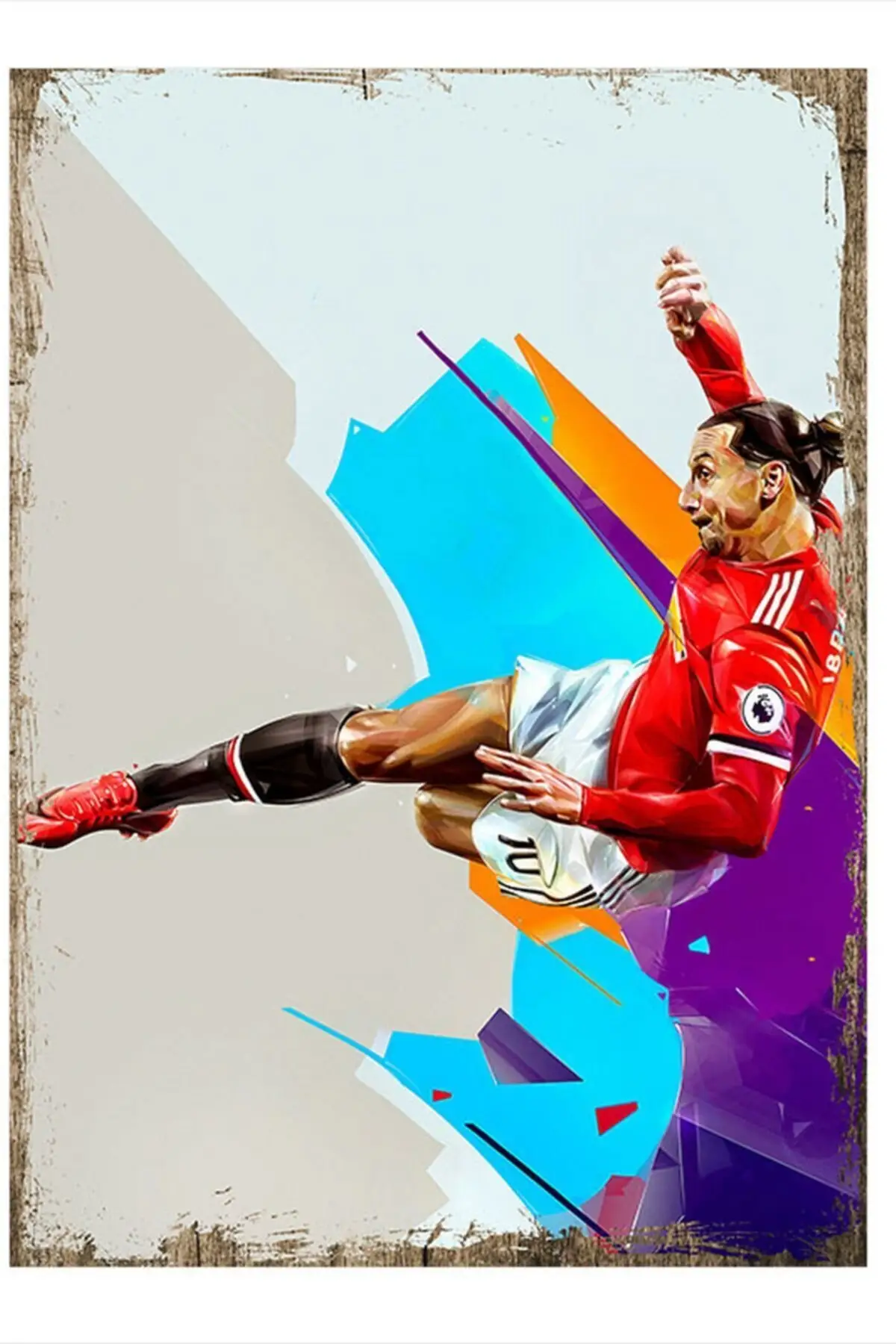

Zlatan Ibrahimovic Patterned Wooden Table Wall Painting Visual Picture Art Decoration Home Gifts Hot Sale Vintage