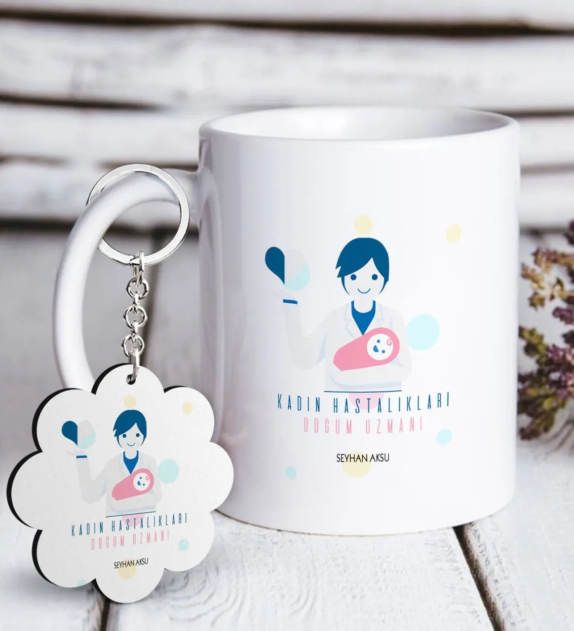 

Персонализированная профессиональная Акушерская и Гинекологическая белая кружка и искусство