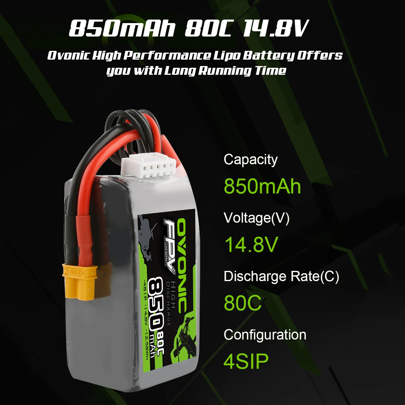 Аккумулятор Ovonic LiPo 4S 80C 850 мА/ч батарея Lipo 14 8 в для радиоуправляемых моделей с