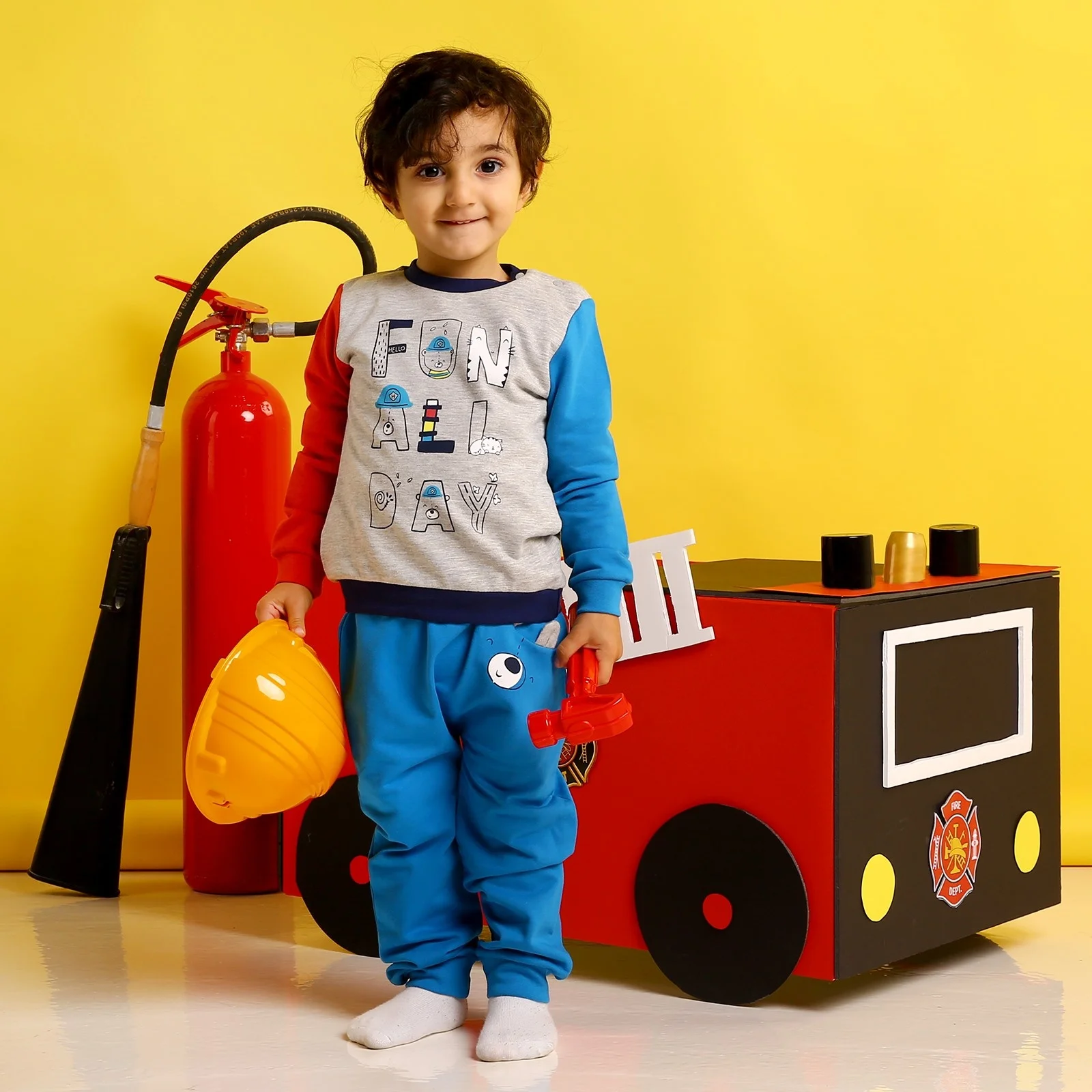 Ebebek HelloBaby/толстовка с пожарными для маленьких мальчиков| |