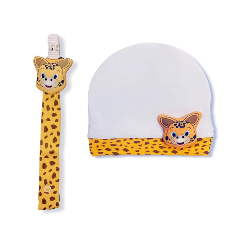 2 предмета с милым жирафом для малышей тиснением из чесаного хлопка девочек