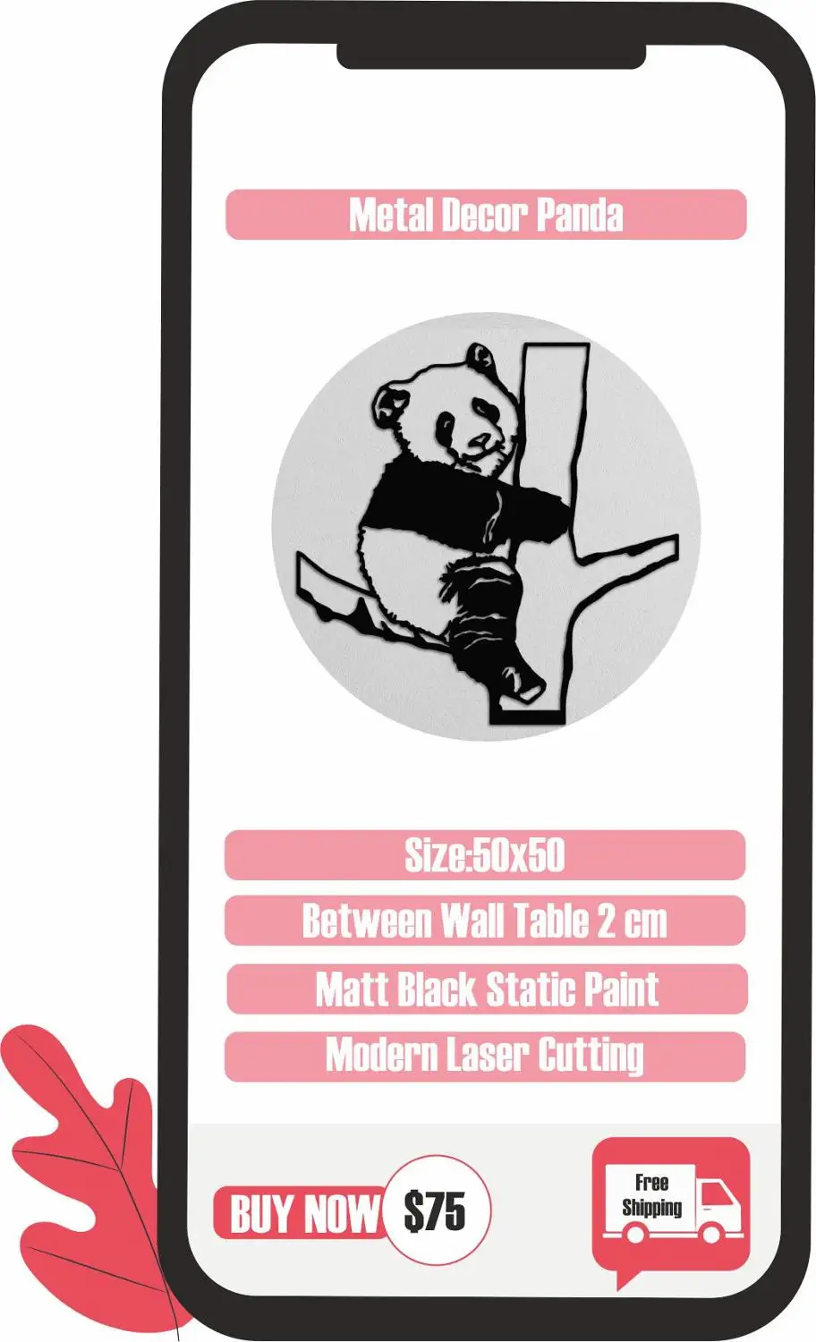 

WALL DECOR METAL PANDA - HOME DECOR - METAL DECOR