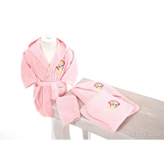 Özdilek Newborn Girl Baby Bamboo Bathrobe Set Tweety Pink 203338856