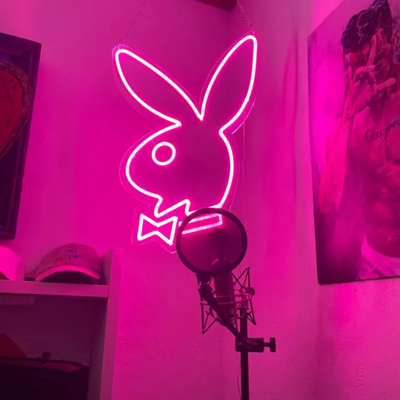 Party Gift Rabbit Custom Neon Light Buuny Led Neon Sign Indoor Room Home Decoration for Store Office Bar Pub Bunny Sign Lamp