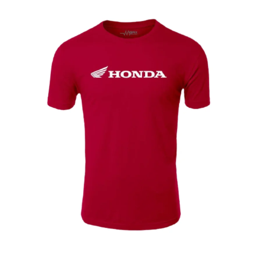 

New Fashion Spring Men's O neck Short Sleeve Tshirt Honda Printed 100% Cotton Casual Crew Neck Summer T-shirt Black