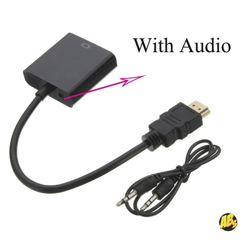 Переходник HDMI на VGA с поддержкой звука новый для подключения монитора проектора