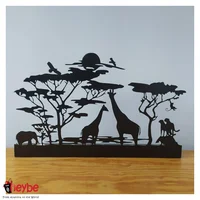 Metal Candle Holder Candlestick African Themed Special Design Home Office Decoration Art Animal Figures Tree Nature Sculpture Decorative Creative Gift Ideas Romantic Bar Table Decor 2021 New Vintage Modern Jars Black