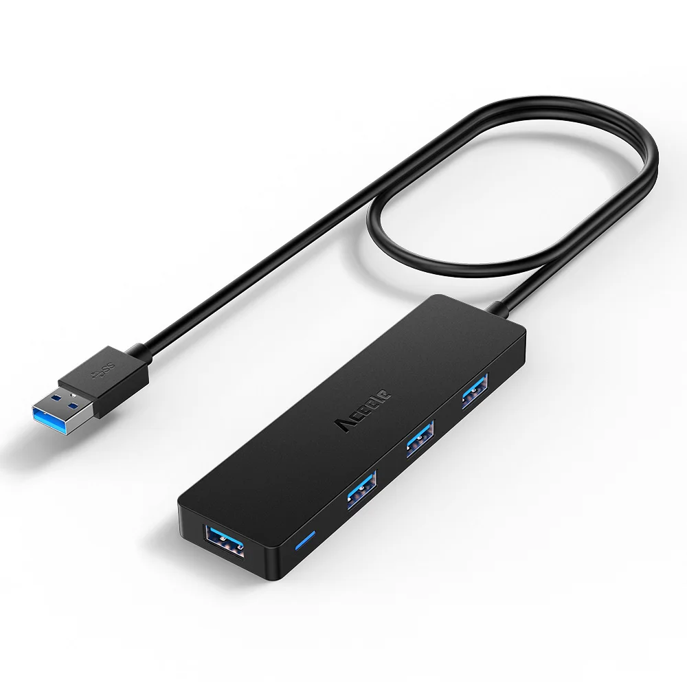 Aceele тонкий размер usb-хаб USB 3,0 до 4 USB 3,0 портов адаптер для ПК ноутбука Macbook Air DELL hp LENOVO ASUS и т. д. 120 см 4 фута - Цвет: Cable length 120cm