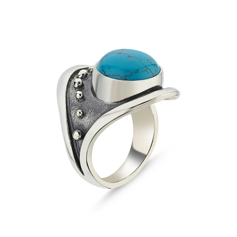 

Silver 925 Sterling Turquoise Stone Handwork Ring