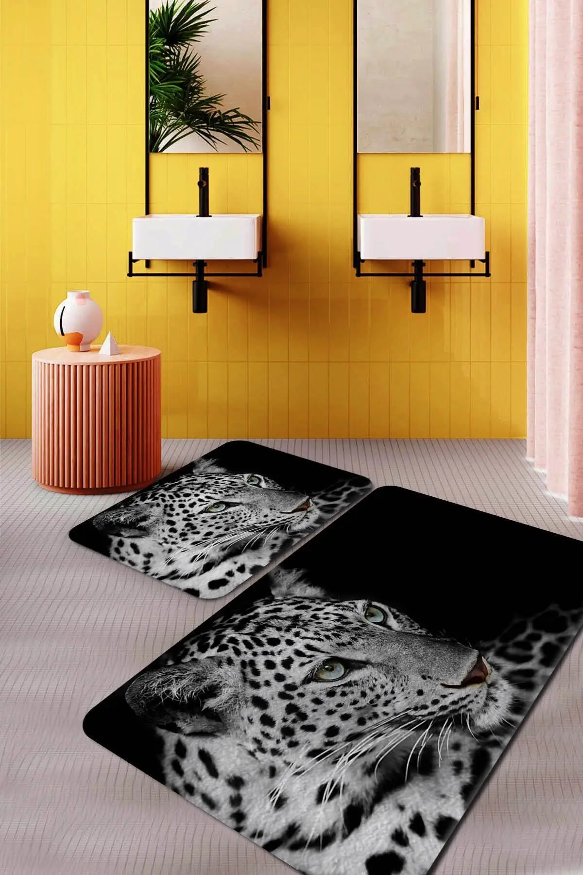 

Tiger Bathroom Rugs-Rugs Bathtub Mat- Shower Room Mat -Toilet Bath Mat- 2 pcs