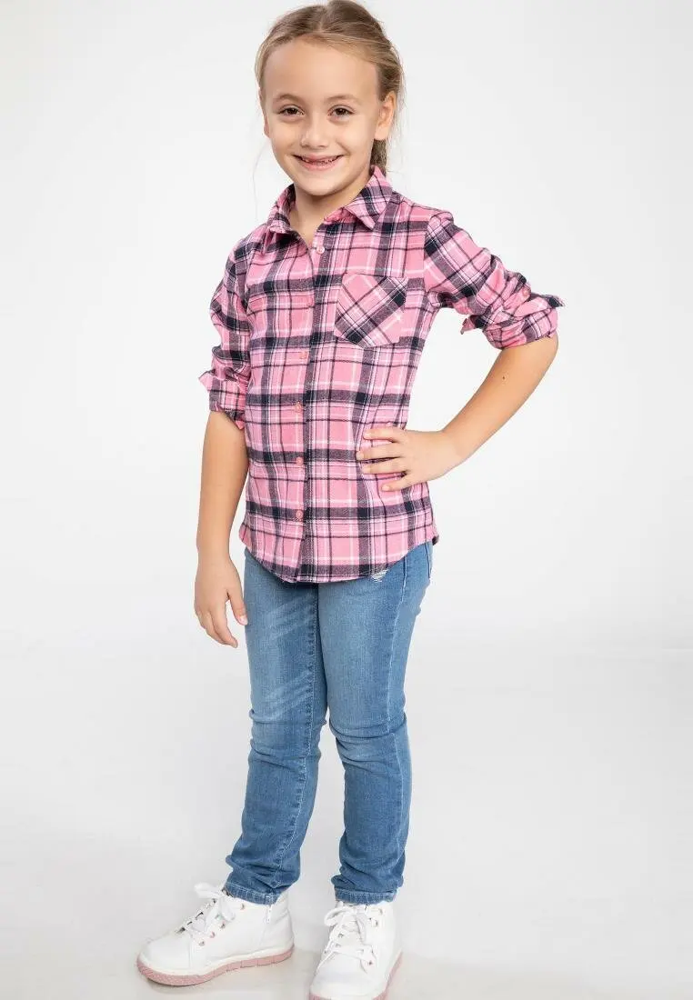 DeFacto/Новая модная рубашка с длинными рукавами для девочек повседневные свободные