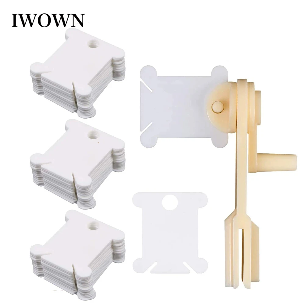 

Cross-Stitch Card with Floss Bobbin Winder Plastic Floss Bobbins Thread Holder DIY Embroidery Floss Organizer Sewing Accessories