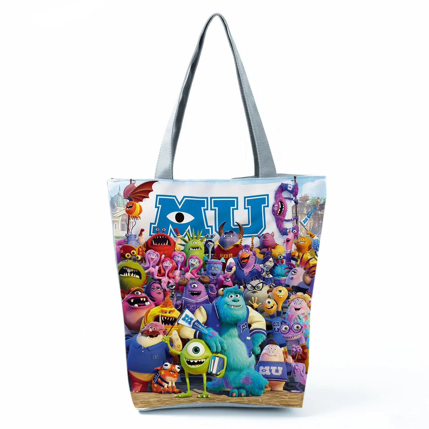 Disney Monsters University Handbags Creativity Cartoon Eco Reusable Shoppaing Bag High Capacity Women Travel Beach Bag Cute Tote