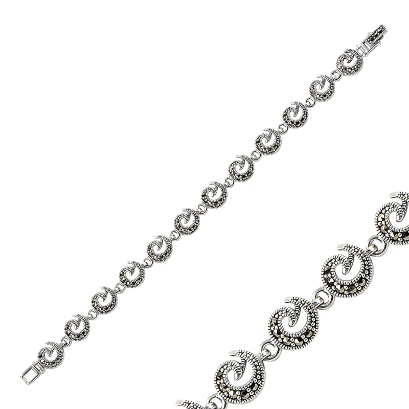 

Серебряный 925 пробы Браслет из марказита