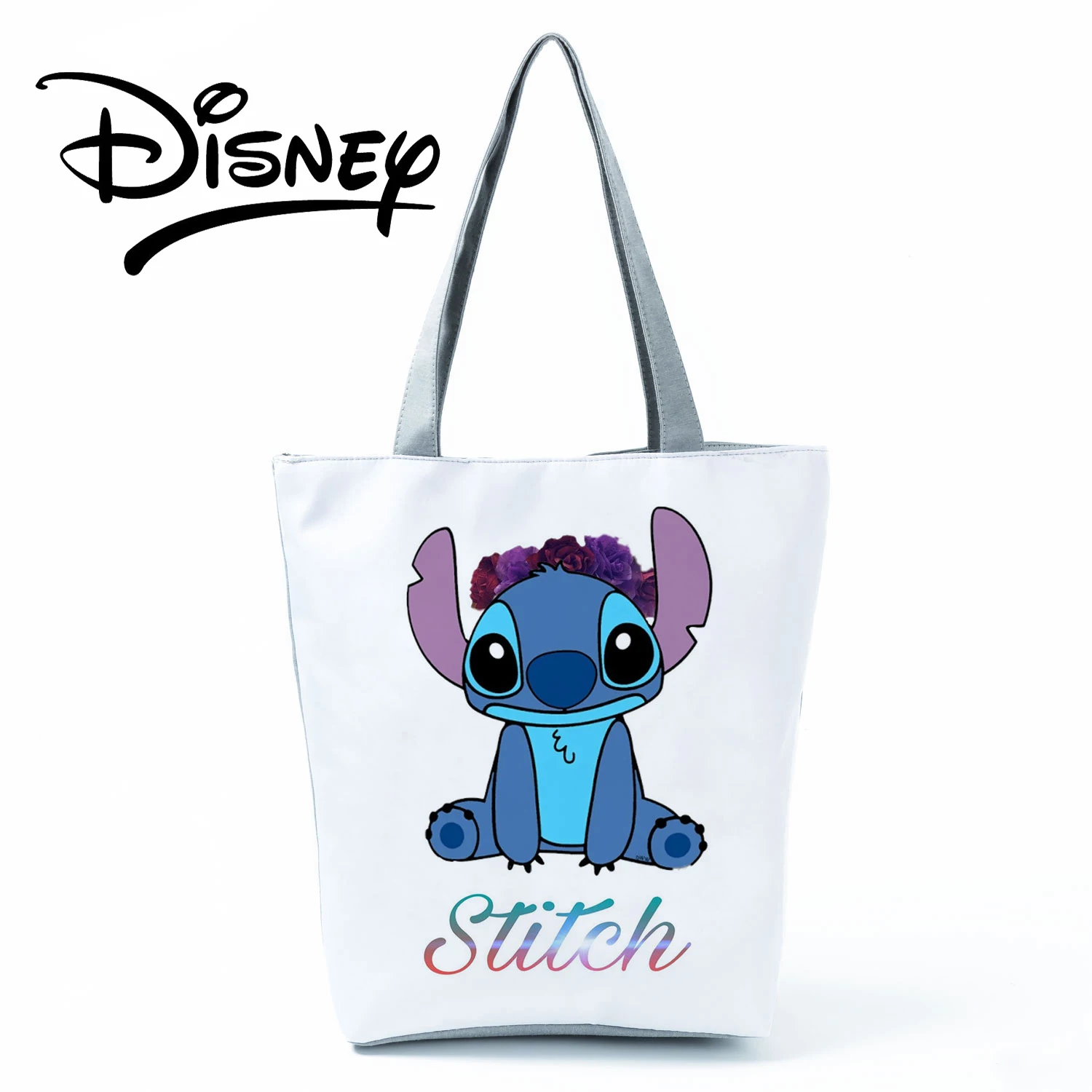 Disney Lilo Stitch Printed Handbag Women Eco Reusable Shoppaing Bag Beach High Capacity Tote Cartoon Shoulder Bag Custom Pattern
