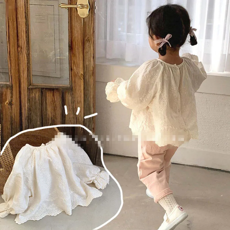 Owligbaby/2020 г. Весенний кружевной топ с цветочным рисунком рубашка для девочек