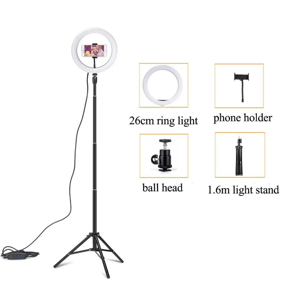 Светодиодный селфи кольцо лампы светильник кольцевой для фотосъемки с profissional