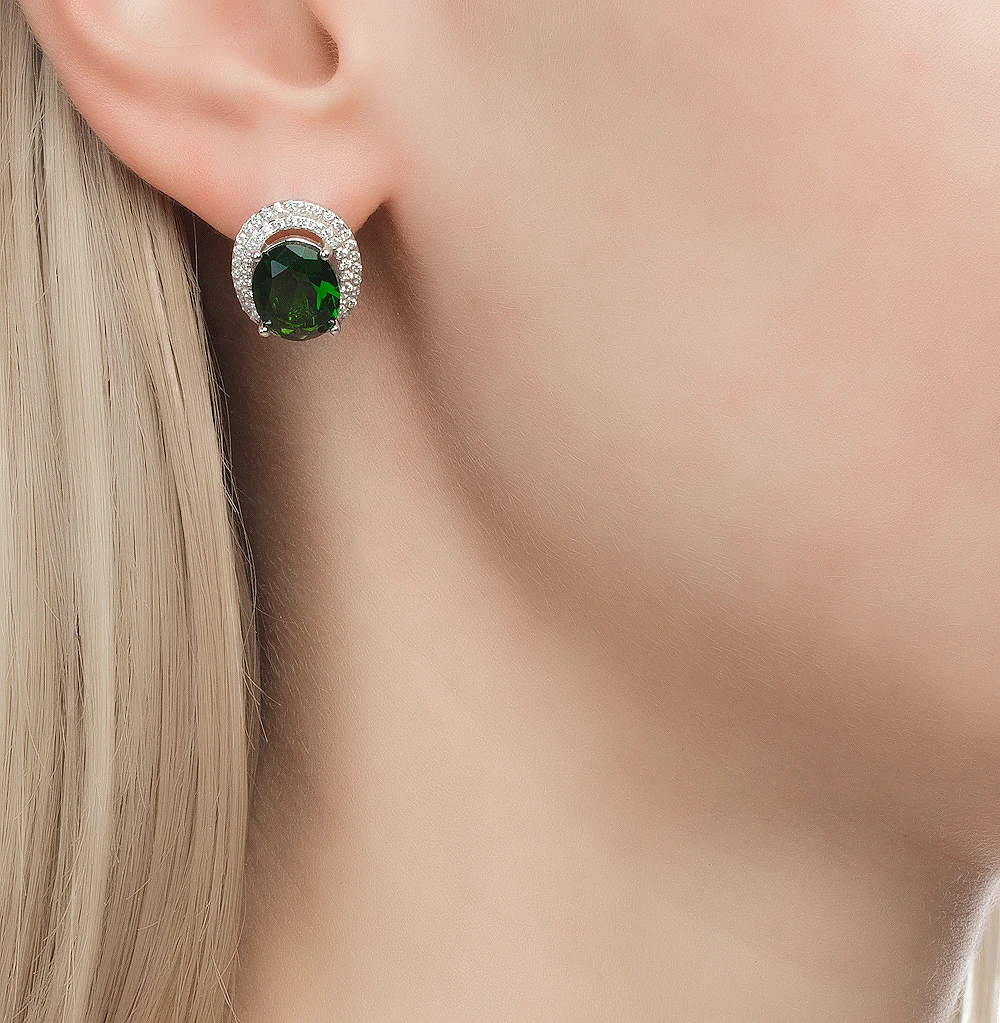 Серебряные серьги с фианитами SUNLIGHT проба 925|Серьги-клипсы| |