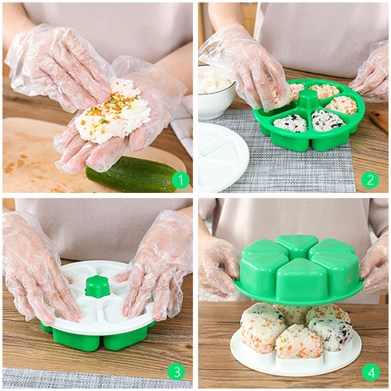 

NEW Six in One Sushi Molds Japanese Bento Triangle Rice Balls Seaweed Sushi Mould Handmade DIY Plastic Tool