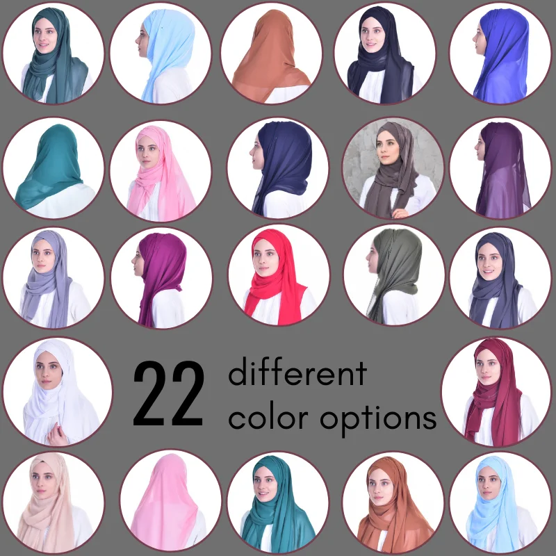 

New Fashion Muslim Hijab Islamic 2021 Scarf Hat Bone Scarf Chiffon Turban Hijab Draped Ready Shawl Cross Cap Turbante Mujer Dame