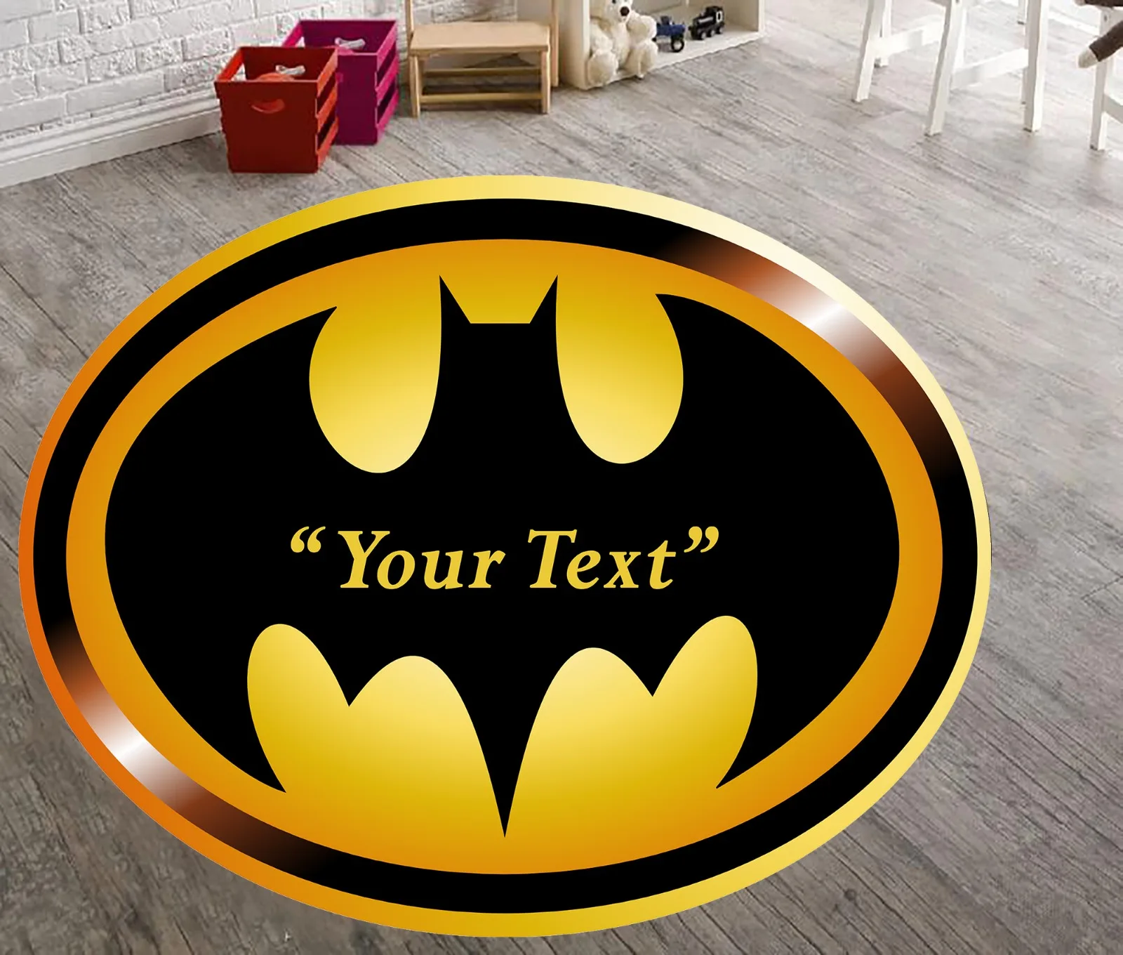 

Batman2 узорчатый круглый ковер, нескользящий напольный ковер