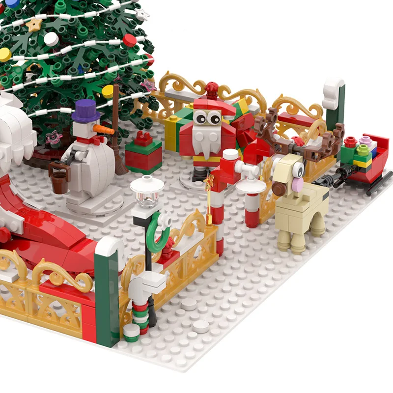 

Buildmoc Christmas Plaza Building Blocks Miniature Constructor Bricks High-tech Educational Toy Christmas 2020 Gift Kids Toys