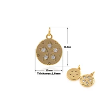 suitable for bracelet necklace jewelry making supplies cubic zirconia disc pentagram pendant celestial charm supply