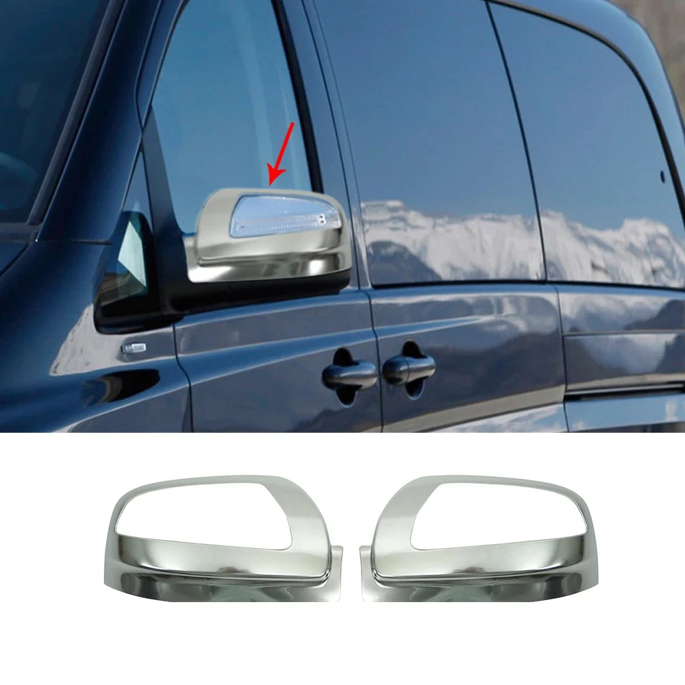 

Mercedes Vito/W639 Facelift, сатиновый хромированный зеркальный чехол, 2 шт. сигнала (2010-2014)